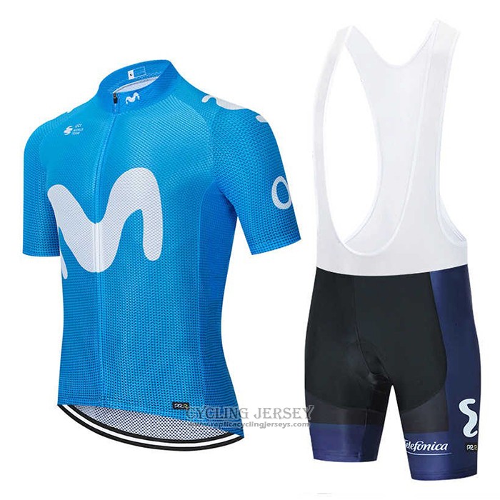 2020 Cycling Jersey Movistar Blue Short Sleeve And Bib Short